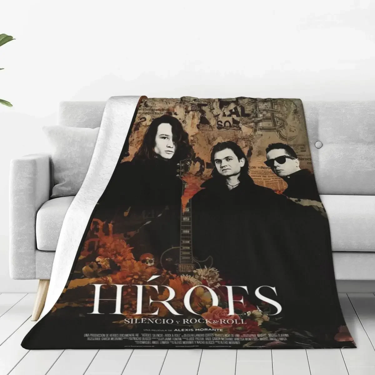 Heroes Del Silencio 따뜻한 부드러운 담요, 스페인어 록 밴드, 피크닉 침구 던지기, 겨울 디자인, 플란넬 침대보 소파 침대 커버