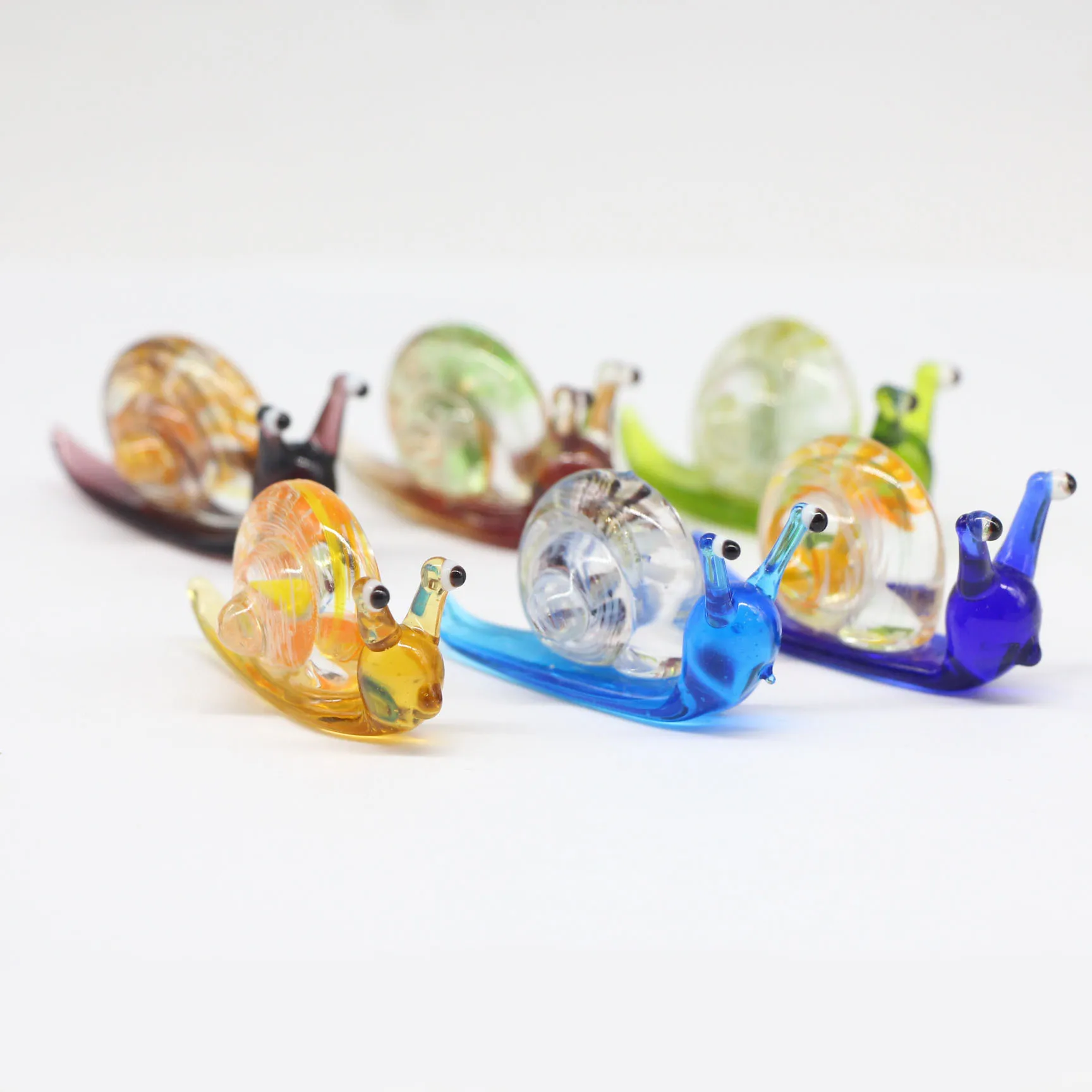 

lampwork glass art snail 6 colors cute cheap glass animals