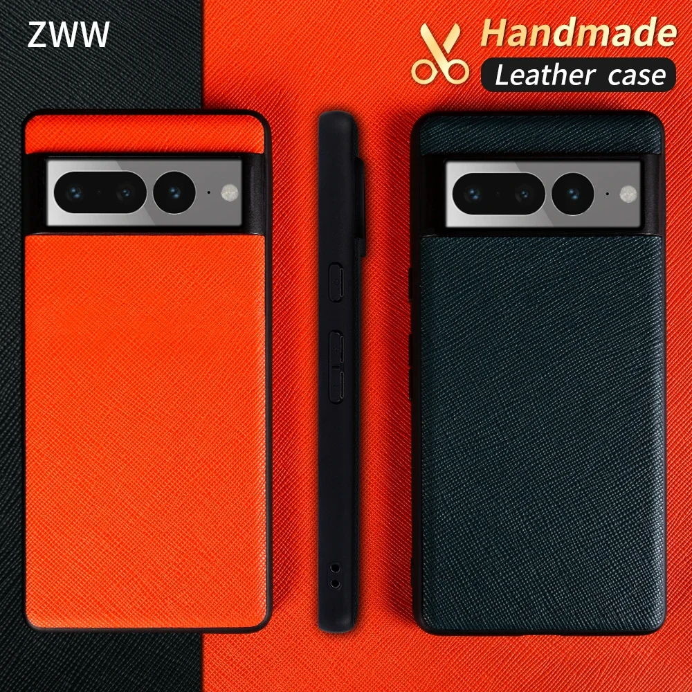 Luxurious Genuine Leather Slim Back Cover - Handmade Cowhide Shockproof Protective Case - Unisex Business Style