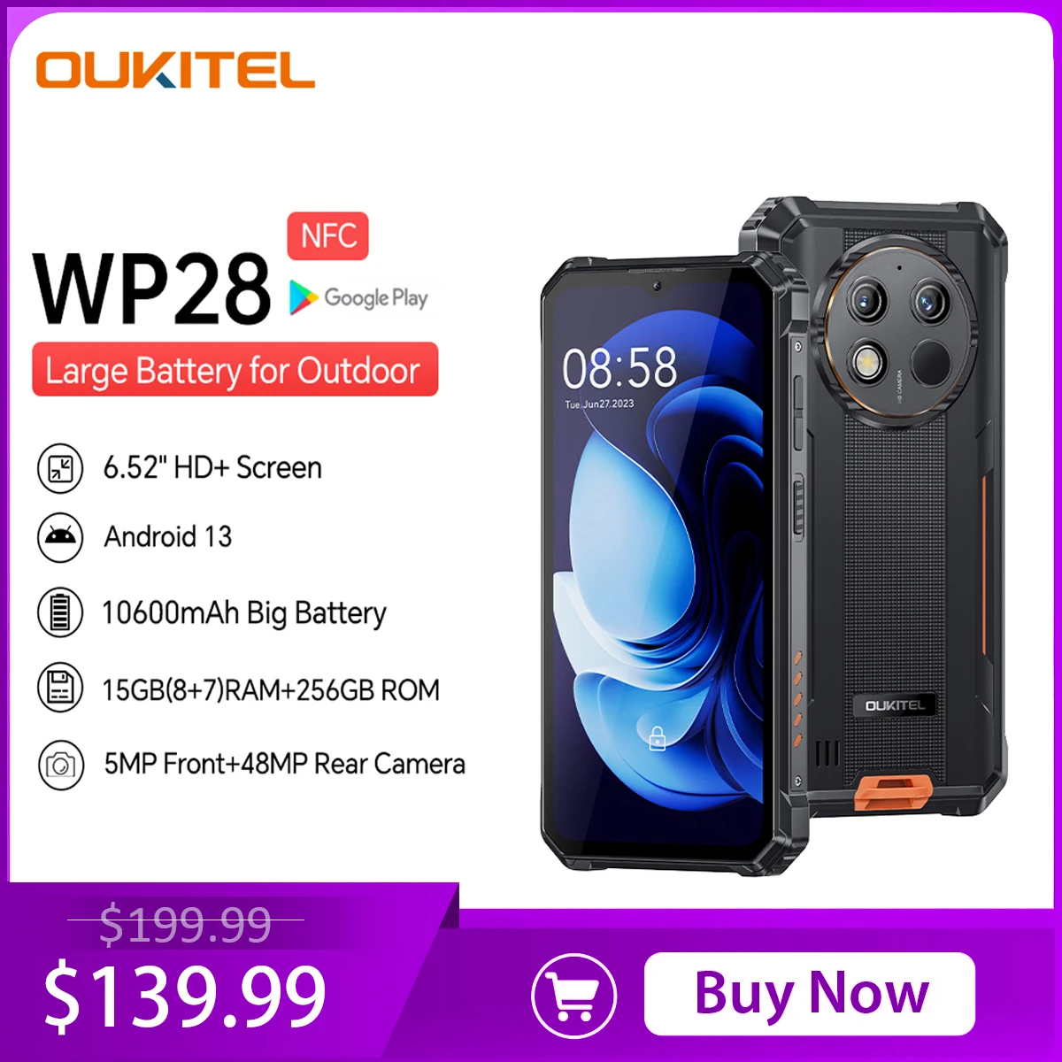 OUKITEL WP28 - KING OF RUGGEDPHONE [ Large battery, 15+256GB & 48MP Camera  you won't believe ] 