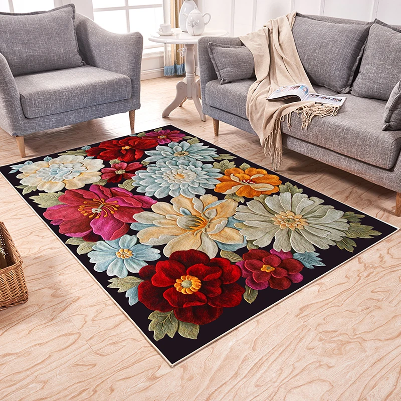 

200X300CM Gold Diamond Velvet Printed Bedside Carpet Simple Modern Living Room Coffee Table Bedroom Carpet Can Be Customized