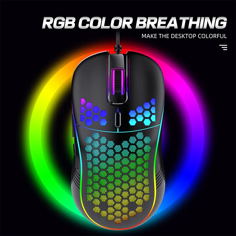 wireless laptop mouse Highend Lightweight USB Wired Gaming Mouse RGB Mice 4000 DPI Honeycomb Hollow For Computer Laptop White Black Macro Programming microsoft wireless keyboard and mouse