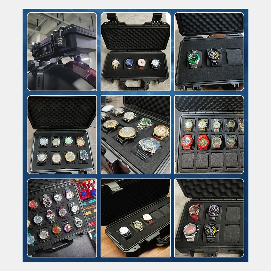 10/15/24 Grid ABS Waterproof Watch Storage Box Shockproof Safety Watch Box Storage Safety Tool