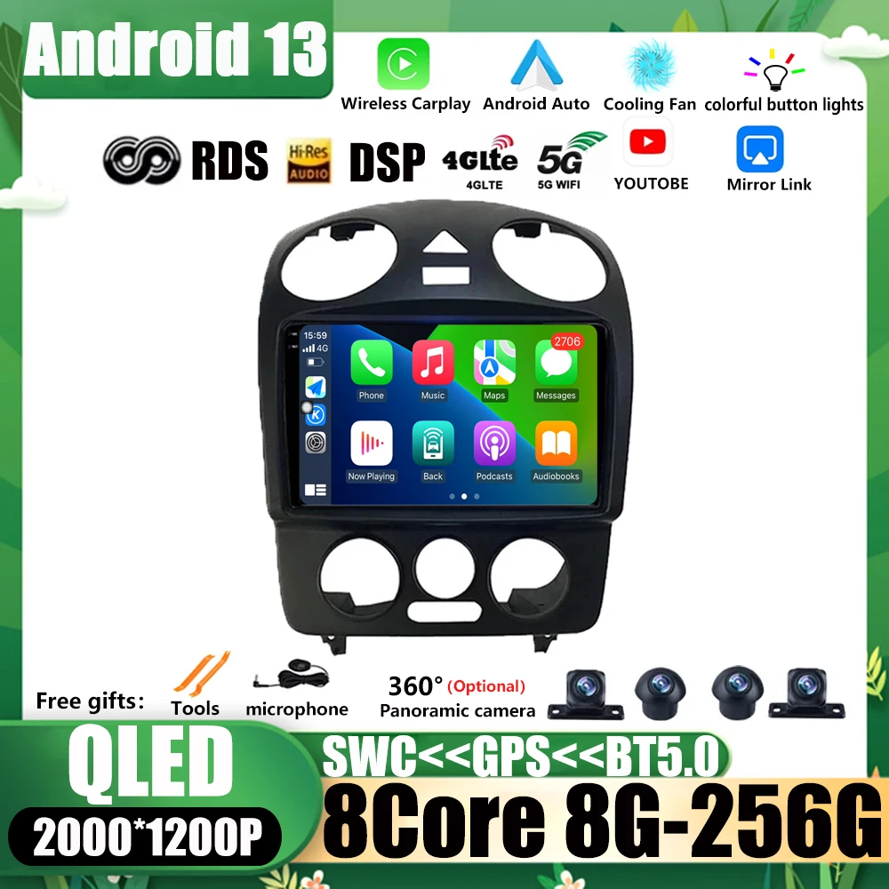 

Android 13 Auto Carplay For Volkswagen Beetle A4 2002 - 2011 Car Radio Stereo Bluetooth Multimedia Video Player Navigation GPS
