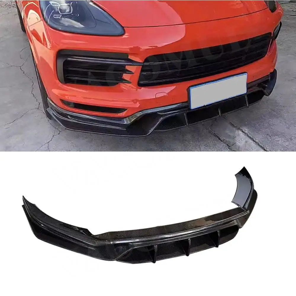 

Carbon Fiber /FRP Body Kit Front Bumper Lip spoiler for Porsche Cayenne 2022 Car Styling Decorations Head Chin Shovel Guard