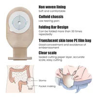 10-50pcs Drain valve One-piece System Colostomy Bags for Adults Disposable Colostomy Pouch Opening 20-65mm With Clip Closure 2