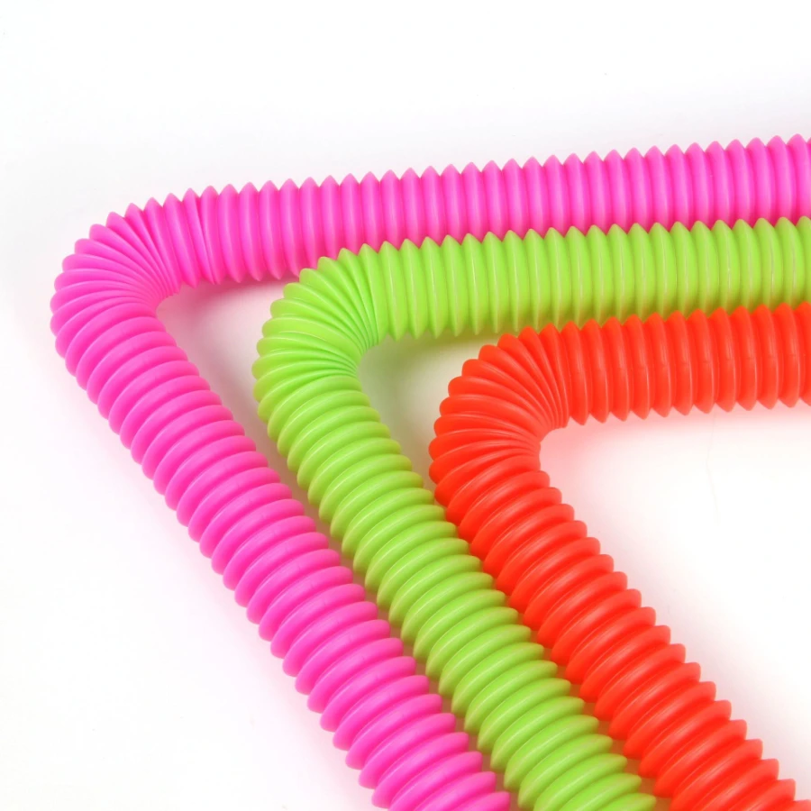 squishy stress toys Folding Plastic Stretch ​Pipe Decompression Toys Colorful Sensory Stress Relief Tube Kids Early Development Present for Children fidget snapper