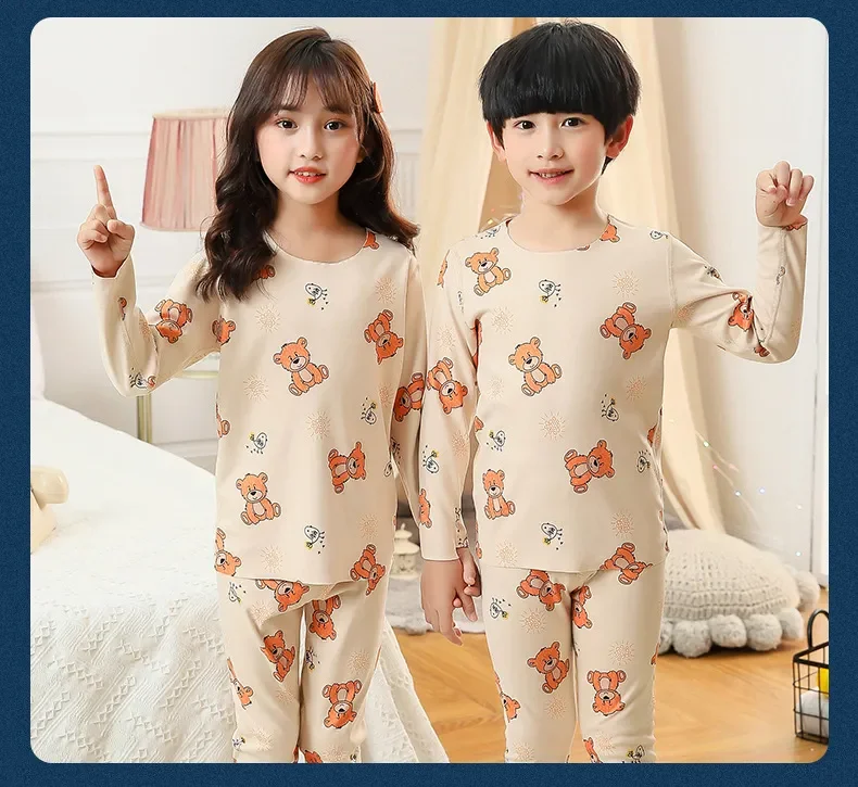 Ensembles de sous-vêtements thermiques de haute technologie pour enfants,  plus velours, épais, chaud, auto-chauffant, sous-vêtements, pyjamas pour  enfants, hiver - AliExpress