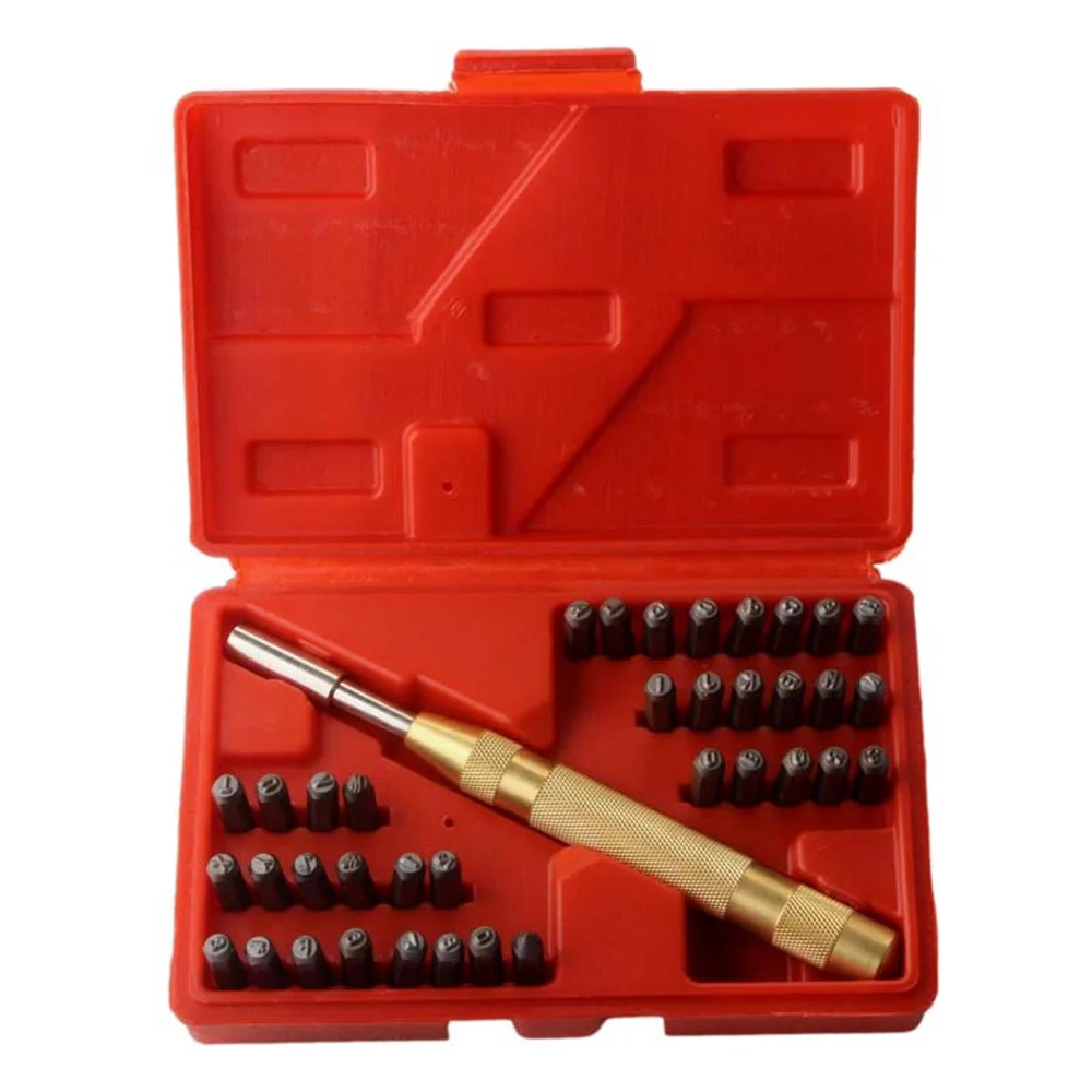 

38PC Numeric English Letter Steel Stamp Set Metal Punch Printing Leather Pattern Tool