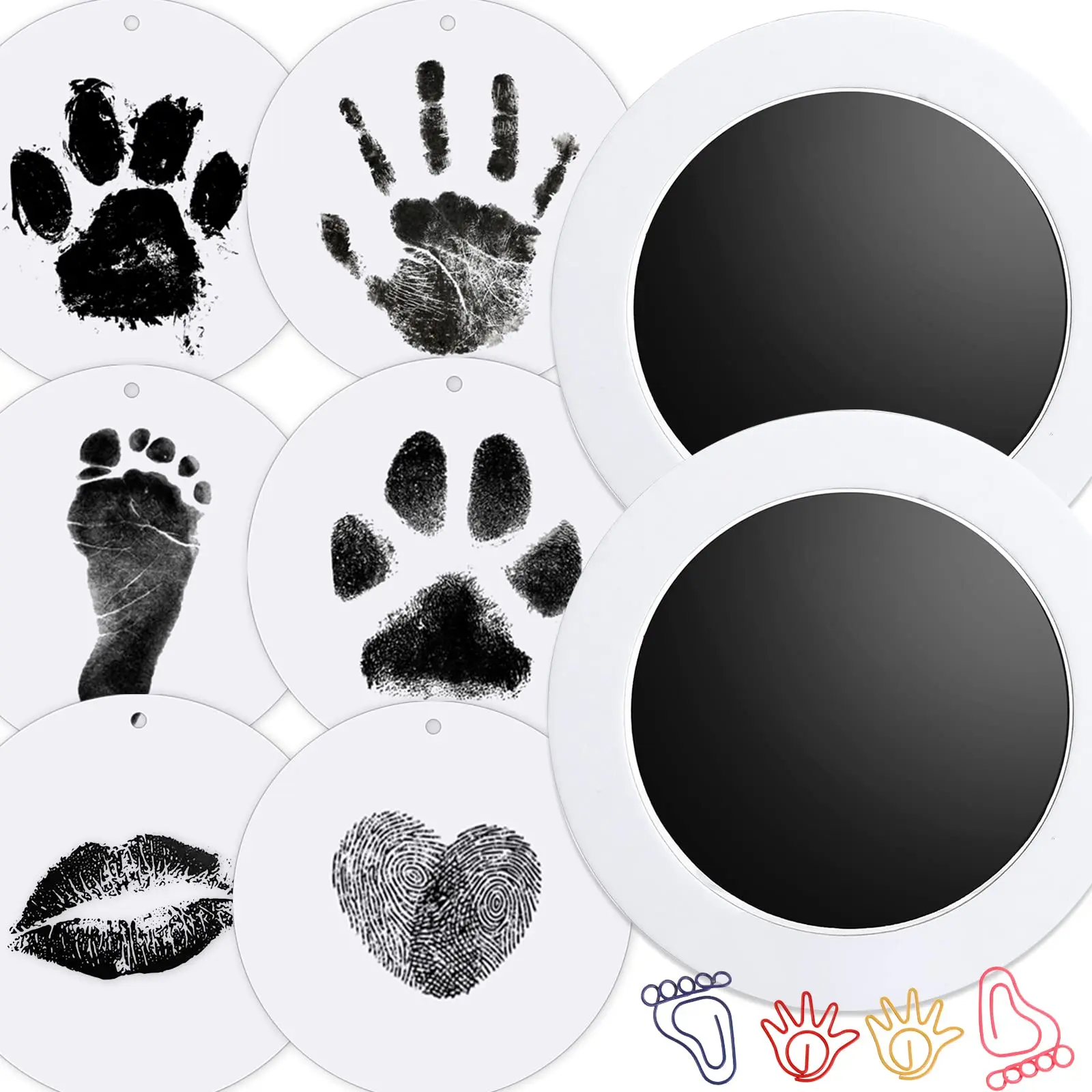 Clean Touch Ink Pad Newborn Baby Handprint and Footprint Pet Paw Print Kit Inkless Infant Hand and Foot Stamp
