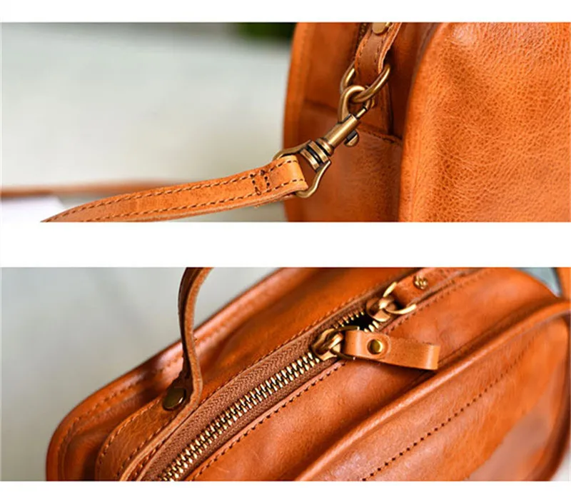 Pndme Modedesign Echt leder Damen kleine Handtasche literarische Retro natürliche echte Rindsleder Frauen Party niedlichen Umhängetaschen – Detail 8