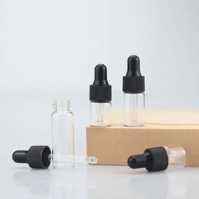 Glass Bottles Mini Glass Bottles Aromatherapy Diffuser Bottle 50pcs Empty Dropper Bottle Clear Glass Essential Oil Bottle Aromatherapy Pipettes Bottles Cosmetic Bottles Small Samples