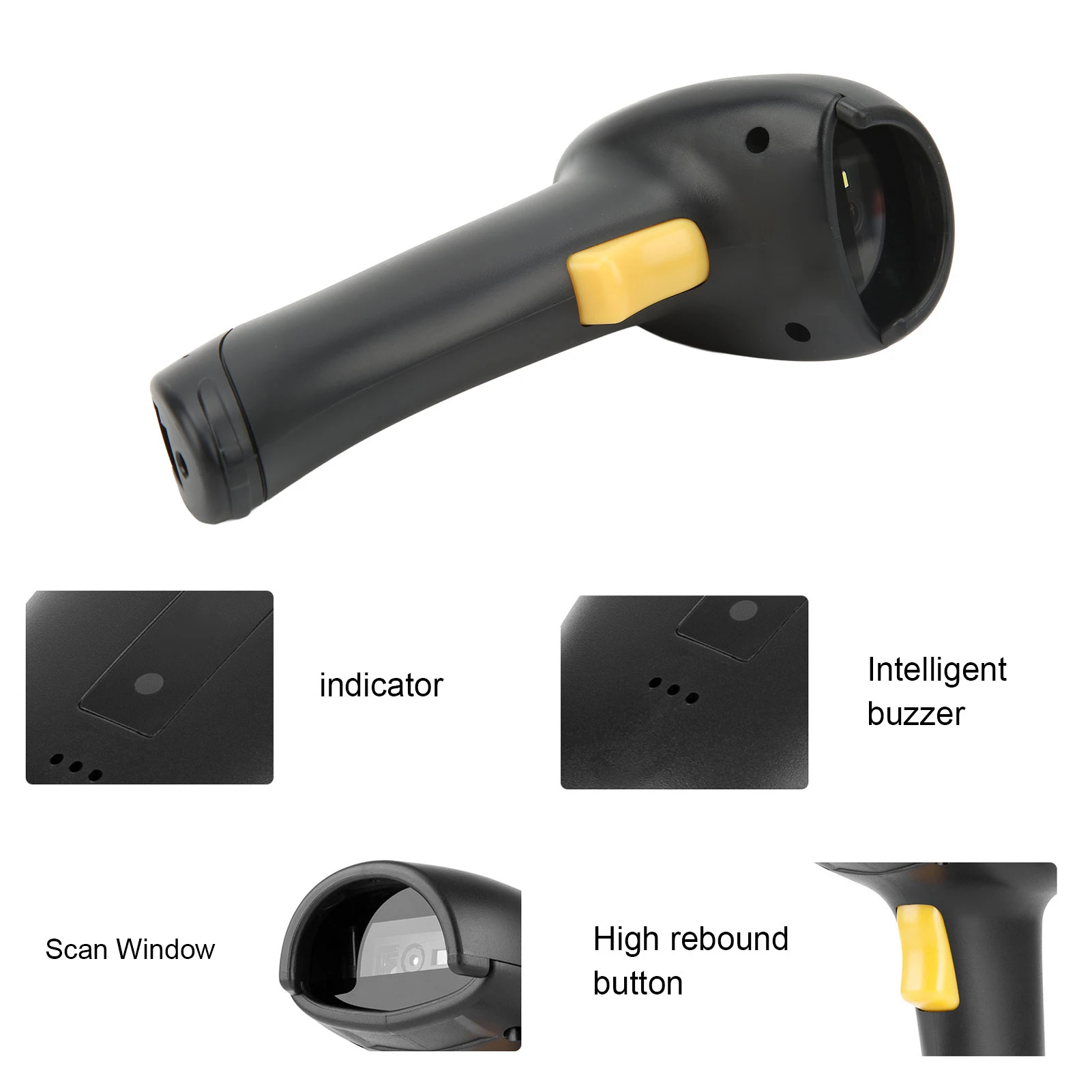 【New】Wireless Barcode Scanner 3 in 1 USB Wired Handheld ABS Housing Offline Upload 2D QR CodeScanner for Supermarket