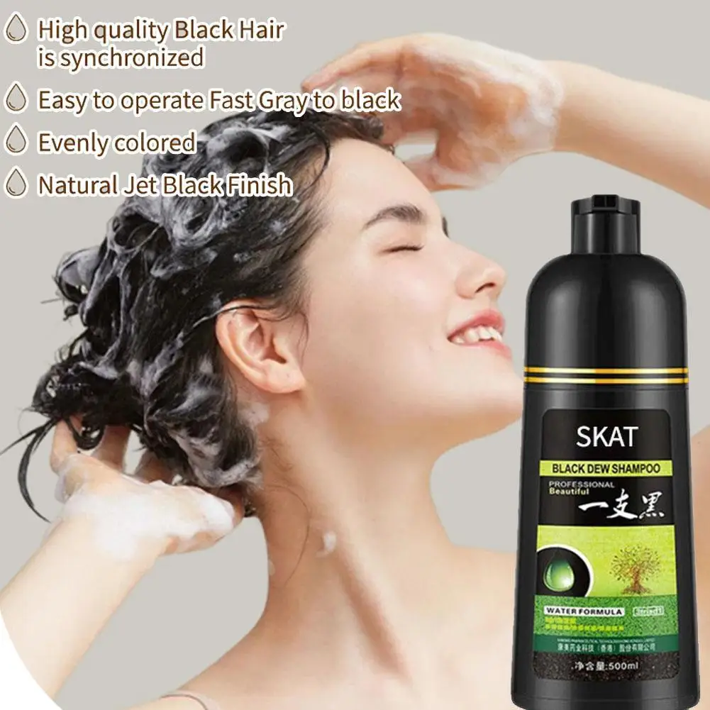 

500ml White Hair Darkening Shampoo Black Hair Dye Shampoo Natural Fast Hair Coloring Shampoo Brown Natural Shampoo