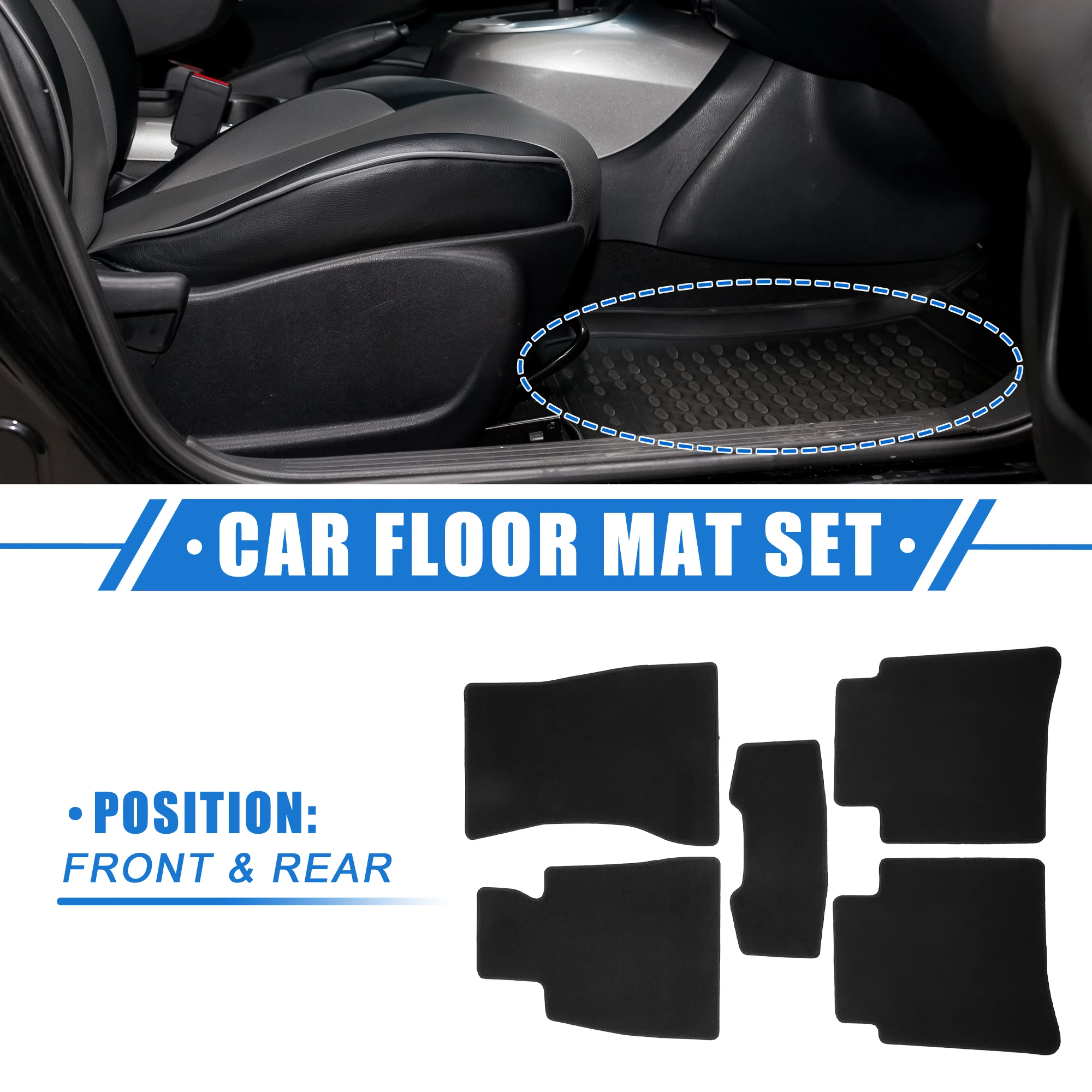 

UXCELL 1 Set Auto Floor Mats for Mercedes-Benz S Class W222 2013-2020 Front Rear Velour