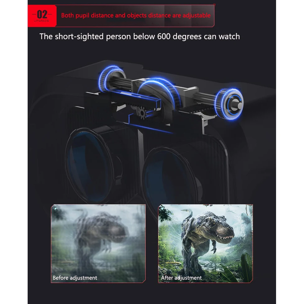 Shinecon Viar Occhiali per realtà virtuale 3D VR Dispositivi per cuffie Lenti per casco Occhiali intelligenti per smartphone Gioco telefonico Visualizzatore mobile - immagine 6