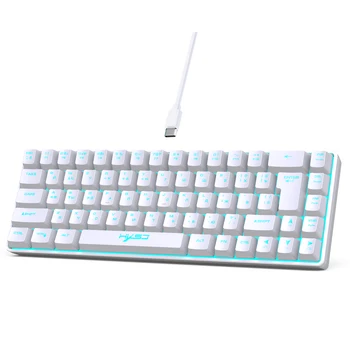 Russian Layout 68 Keys Gaming Keyboard Wired Portable 20 RGB Backlight Russian Alphabet Keyboard for Windows Laptops Computer