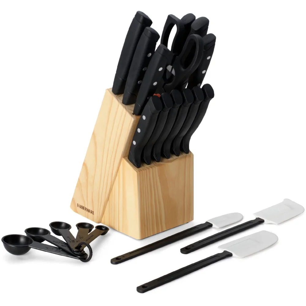 Farberware 18-piece Never Needs Sharpening Knife Block Set