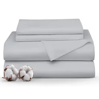 Soft 100% Egyptian Cotton Bed Sheets Set, 1000 Thread Count 4/6pcs Bedding Set, Luxury Silky Fitted and Flat Bedsheet Pillowcase 1