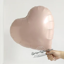 10Pcs 18-Inch Rose Gold Heart Foil Balloons for Wedding and Party Decorations (Cream pink)