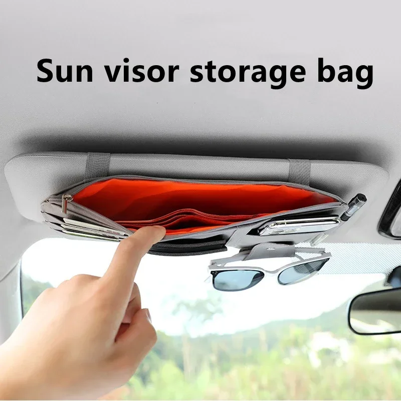 Car Sun Visor Organizer Car Visor Sunglasses Holder for Trucks Interior Car Accessories Visor Organizer for Interior Accessories