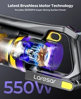 Laresar X11 aspirateur sans fil 550W 55KPA puissance d'aspiration portable maison intelligente tasse à poussière 60 minutes d'autonomie 3 pièces ensemble de filtres Hepa 5