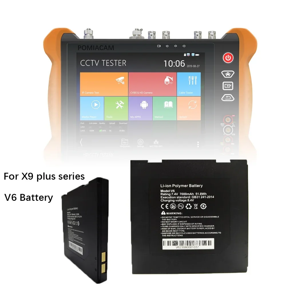 7.4V 7000mAh Battery for X9-ADH, X9-ADHS, X9-MOVTADHS CCTV Testers V6 Battery