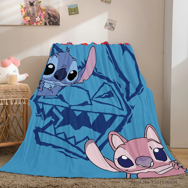 Lilo and Stitch Cartoon Bedding Throw for Bed divano culla Soft peluche  coperte in pile gettare