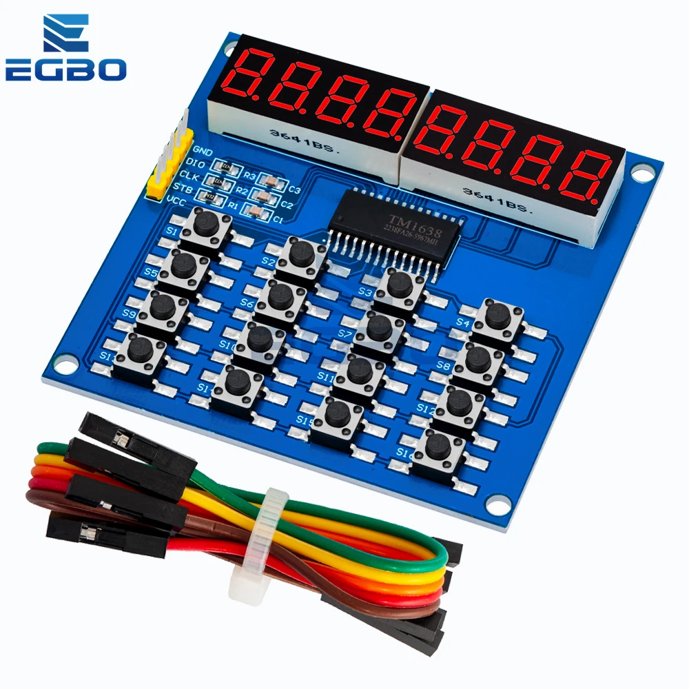 Youmile 2x TM1638 8-Bit LED-Display Mit 8 Tasten – Für Arduino, AVR, ARM, Inkl. Dupont-Kabel