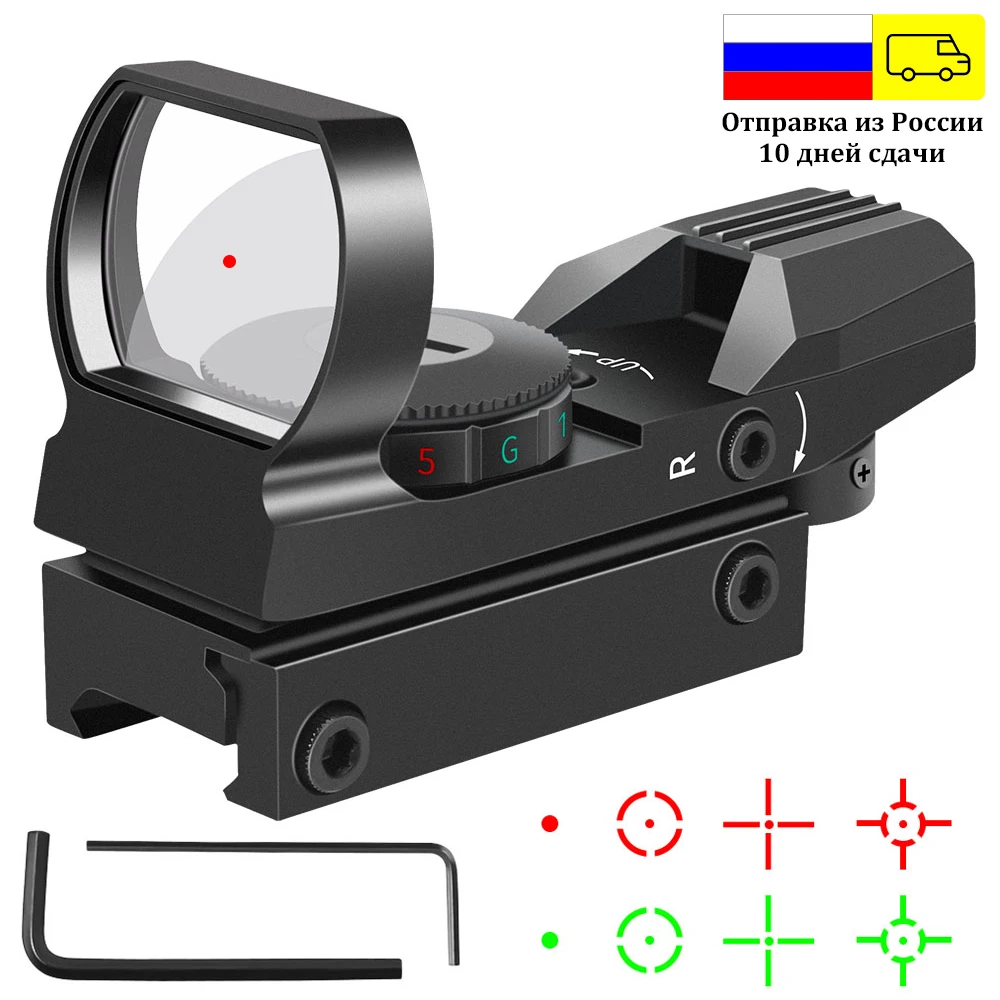 

Тактический прицел, охотничий оптический прицел, красный зеленый проецируемый точечный прицел, сетчатый прицел, Коллиматорный прицел для направляющей 11 мм/20 мм