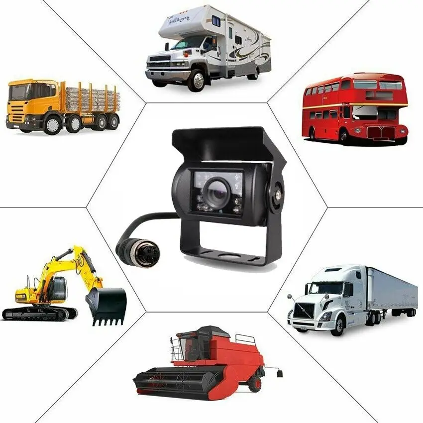 TOTMOX Telecamera per Retromarcia per Camion Telecamera per Auto Senza Supporto per Linea Guida Visione Notturna Cavo per Presa di Corrente Impermeabile a 4 pin per Bus RV Heavy Duty