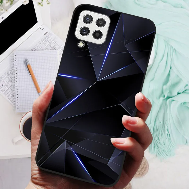 Black Silicone Soft Case with Lion and Wolf Design - Protective Shell for Samsung Galaxy A22/A22s 5G