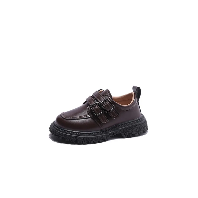 Spring&Autumn Children's Shoes for Boys Girls Anti Slip Korean Style with Double Button Versatile Chic British Shoes
