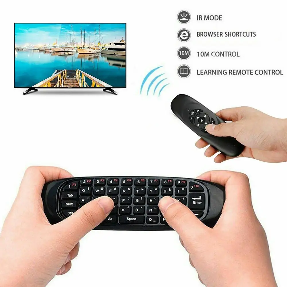 Air Mouse, 2.4GHz Wireless Keyboard With USB Receiver and Cable, Universal TV Remote Air Mouse Remote for PC TV Plug and Play