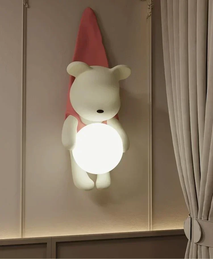 SANDYHA Modern Resin Wall Lamp - Bear Design