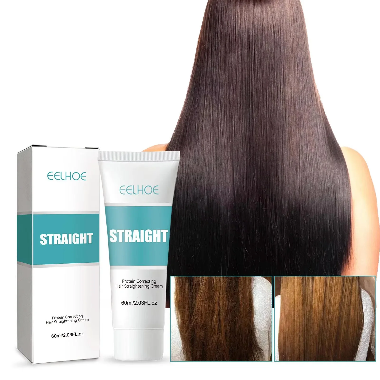 Keratin Protein Correcting 60ml Hair Straightening Cream Replenish Hair Nutrition and Moisture Does Not Hurt Easily Soften