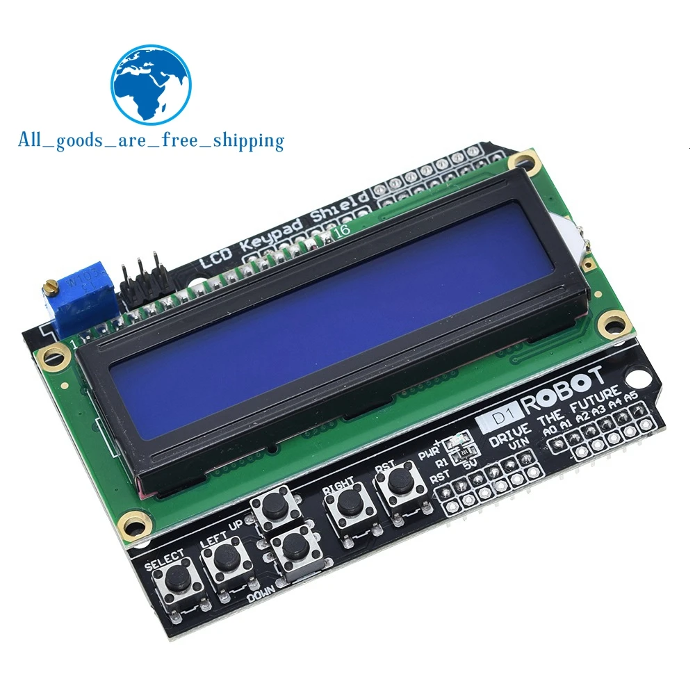 TZT LCD Keypad Shield LCD1602 LCD 1602 Module Display For Arduino ATMEGA328 ATMEGA2560 raspberry pi UNO blue screen lcd display module