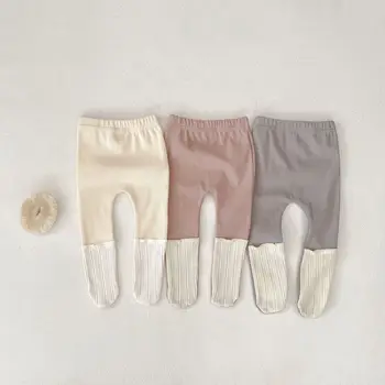 New autumn baby clothing for 0-3 years old, color blocked leggings and pantyhose for baby boys and baby girls 1