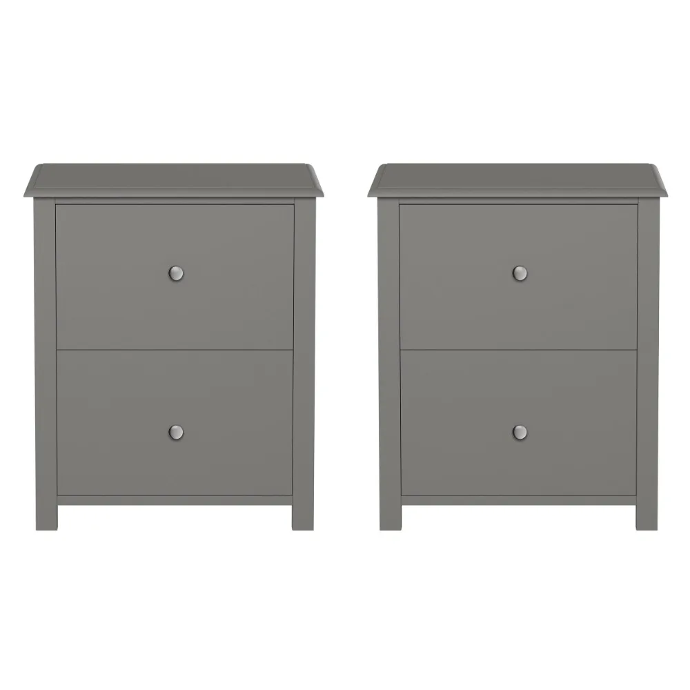 

End Tables With 2 Drawers (Set of 2) Bedside Cabinet Gray Freight Free Night Stands Nightstands Nightstand Furniture Table Stand