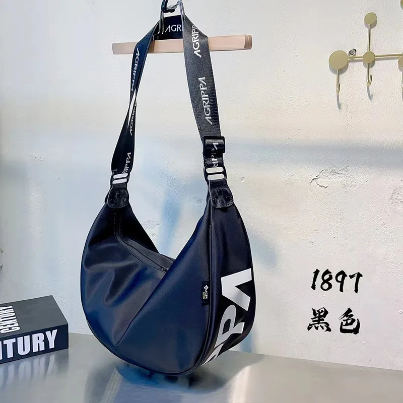 2024 new trendy women's bag waterproof nylon letter printed shoulder bag crossbody bag large capacity simple casual shoulder bag