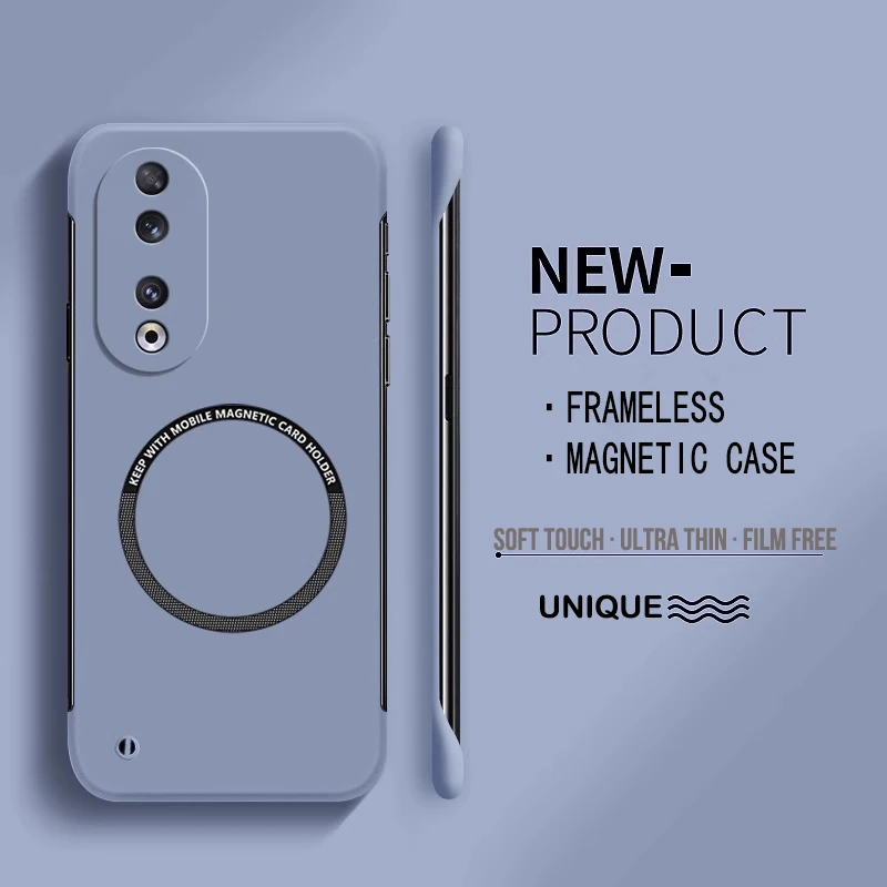 Ultra Thin Magnetic Frameless Hard PC Matte Phone Case with Magsafe - Solid Color
