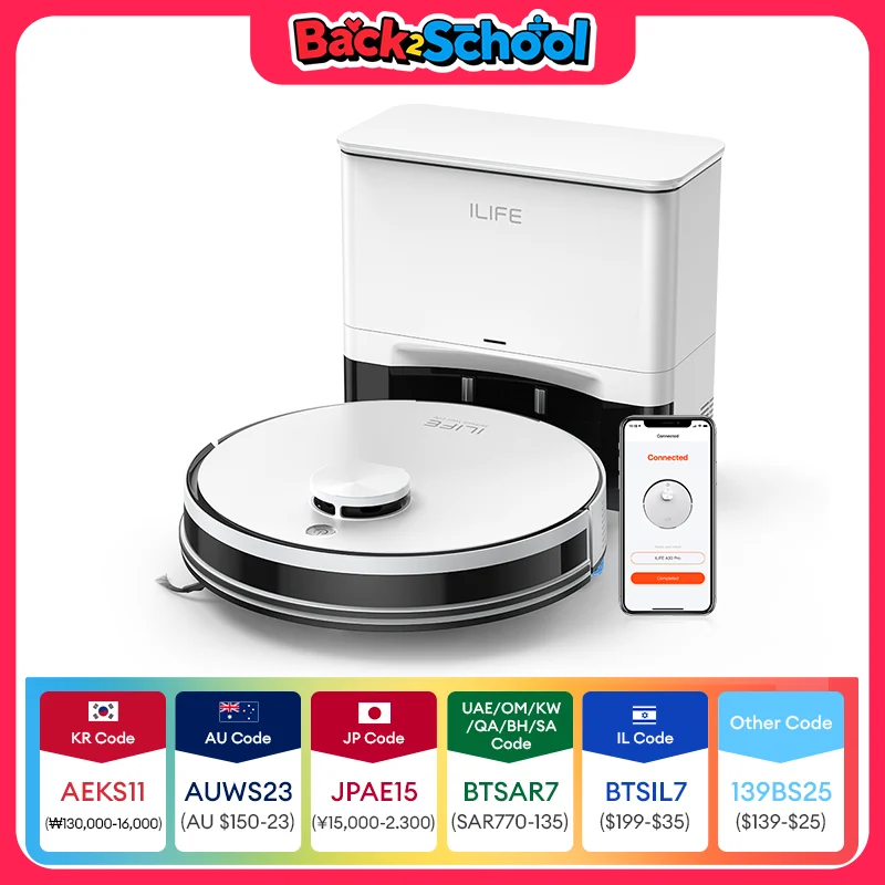 Ilife A30 Pro 5000Pa吸引力、ロボット掃除機とモップ掃除機能を