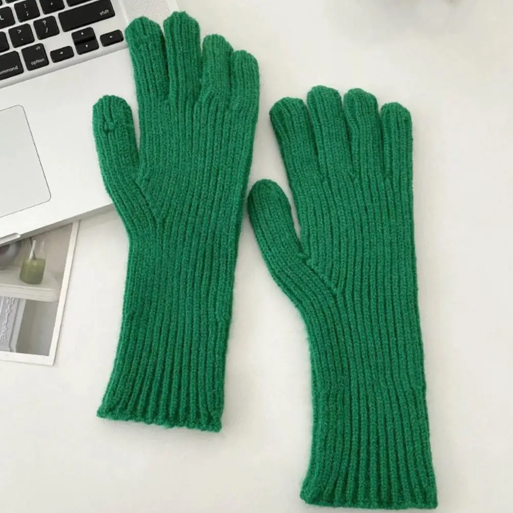

Elastic Stretch Gloves Soft Knitted Winter Gloves with Touchscreen Functionality Anti-slip Design Cold-proof for Outdoor