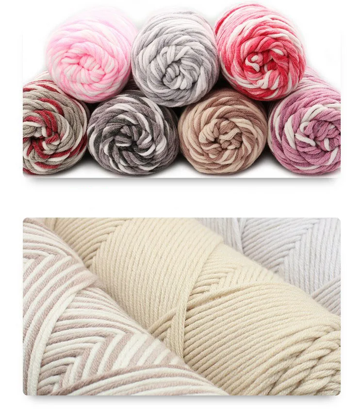 DIY Milk Cotton Yarn Fine Quality Hand-Knitting Thread Soft Warm Cotton  Threads Baby Wool for Hand Knitting Crochet Yarn100g