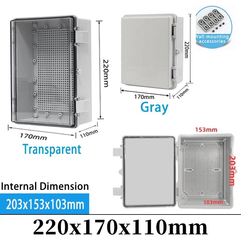 Caja De Distribución Exterior IP66 - Transparente Con Cerradura, 290x190x14 Mm, Impermeable
