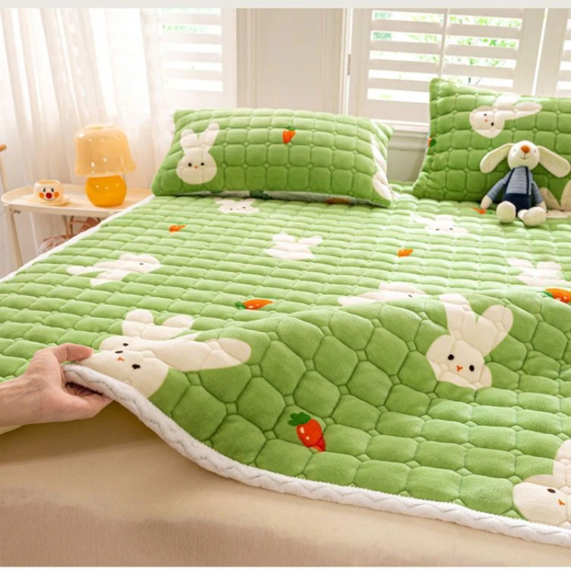 Thicken Mattress Toppers Cover Winter Warm Home Dormitory Foldable Single Double Bed Sheets Soft Portable Thin Tatami Blankets