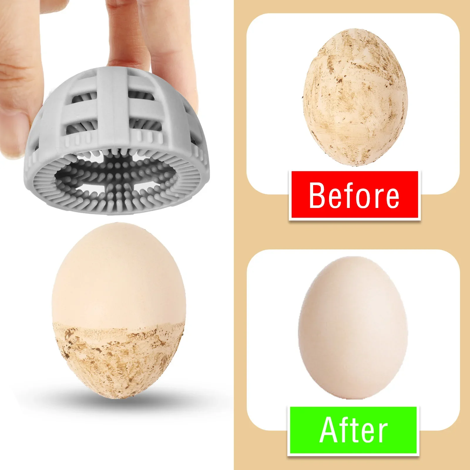 

New Reusable Silicone Egg Washer Machine Tool Cleaning Tools Egg Scrubber Silicone Egg Spinning Cleaner Brush