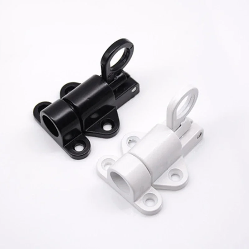 Door Latch Automatic Door Bolt Latch Home Window Gate Security Pull Ring Spring Bounce Aluminum