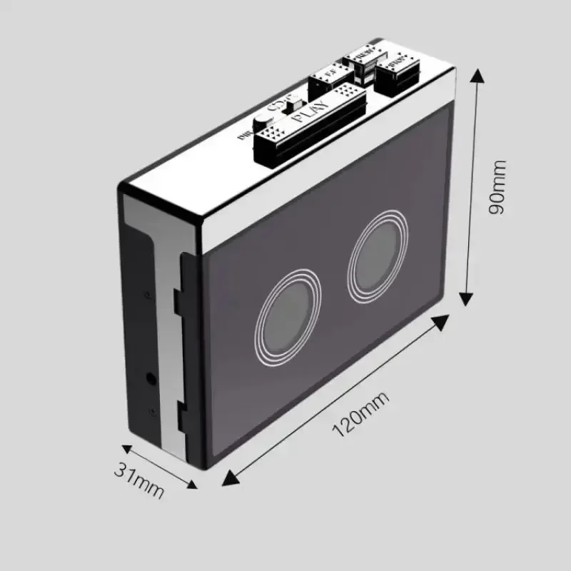 Black Retro Stereo Cassette Player Outdoor FM Radio High-fidelity Walkman Cassette Tape Music Audio Auto Reverse With Bluetooth