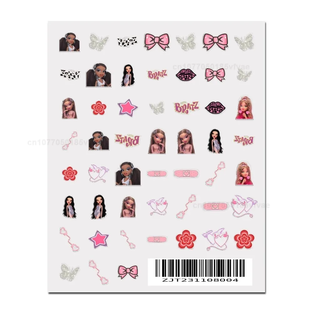Cartoon Girl B-Bratz Stickers 1PCS 3D Adhesive Nail Art Sticker Cartoon Nail Art Decal Sticker Parts Manicure 3d stickers cartoon nail stickers
